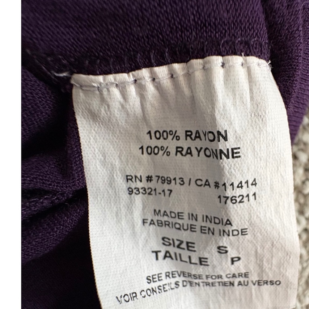 Motherhood Maternity Purple Ruched V-Neck Long Sleeve Rayon Top Small 93321-17 - Picture 8 of 16